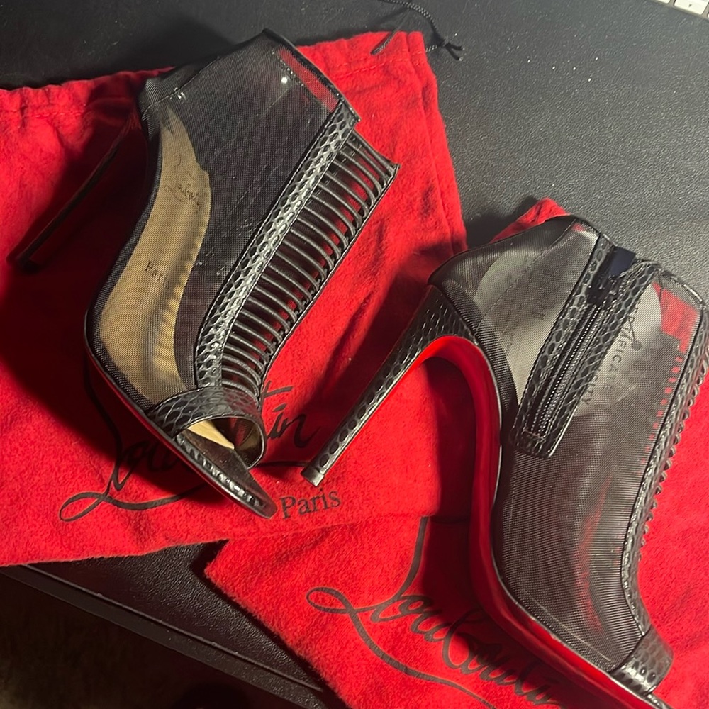 Christian Louboutin Mesh Trouble Booties